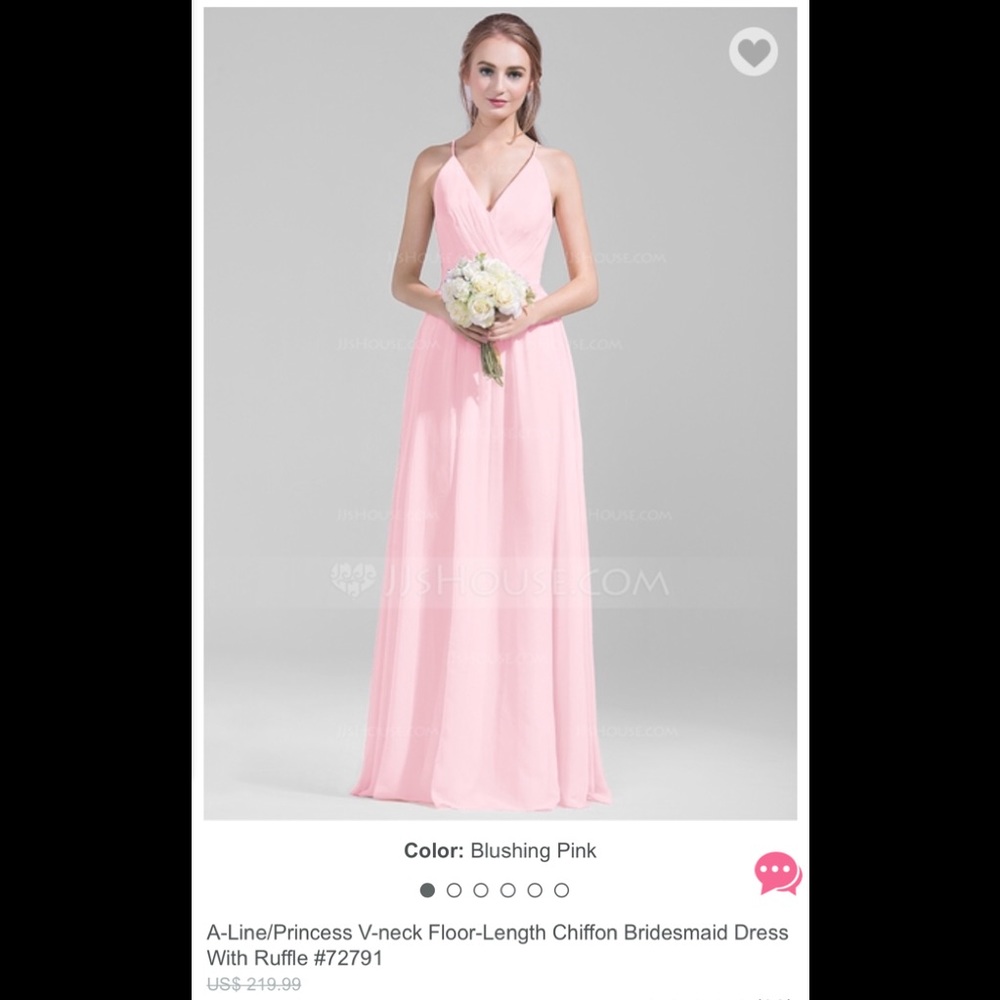 JJ House Chiffon Bridesmaids Dress-Blushing Pink